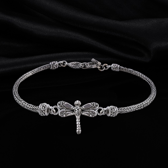 Artisan Crafted Dragonfly Sterling Silver Bracelet - Picture 2 of 6